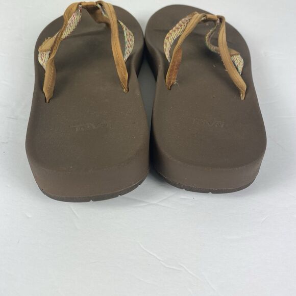 Teva Azure 2 Straps Flip Flops Sandals Women Sz 8 Brown Beach Vacation Outdoors - Picture 6 of 8